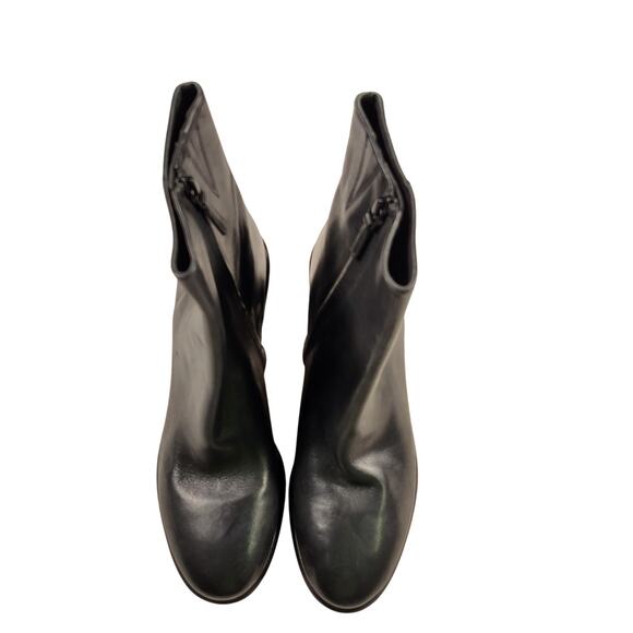 Tory Burch Casual Zip Up Bootie Black Leather Block Heel Ankle Boot Sz 9.5 - Picture 4 of 8